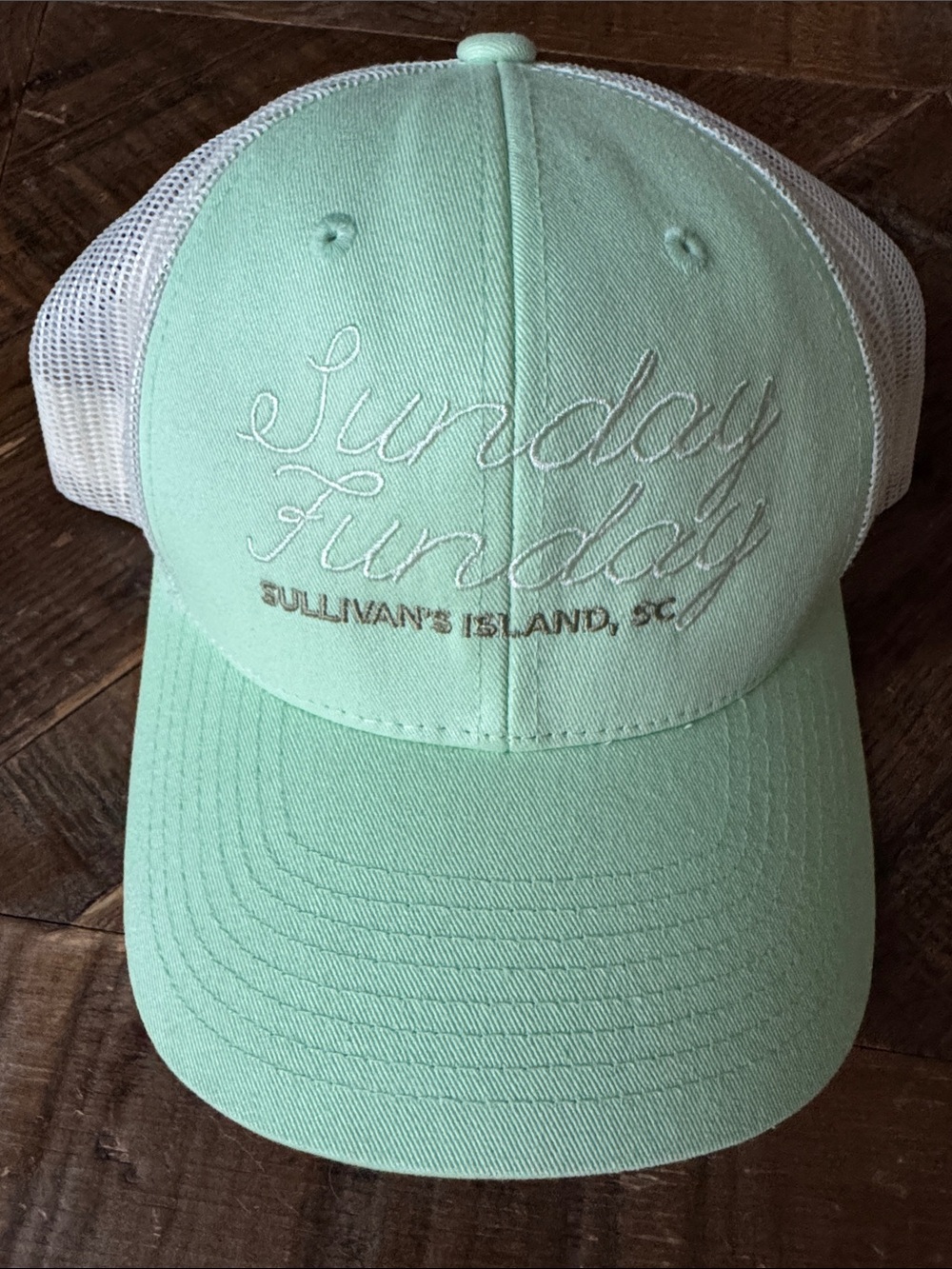 “Sunday Funday” Mint Trucker Hat